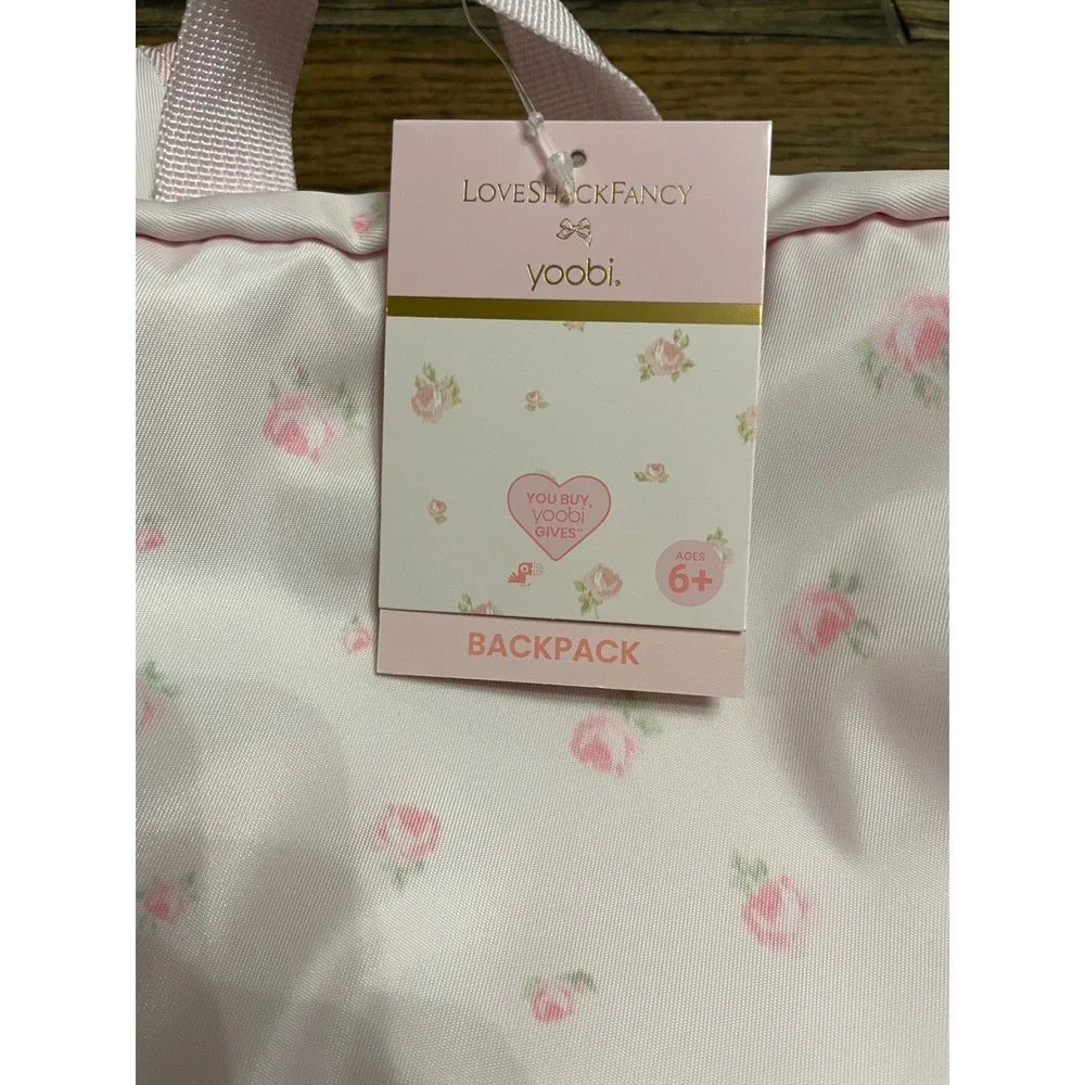 LoveShackFancy x Yoobi Pink Floral Backpack and Insulated Lunch Bag Set NWT